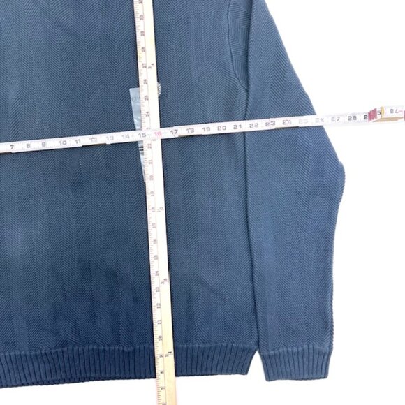 New-Vintage  Chaps Sweater Mens Cotton Knit Pullover Crew Neck Blue Logo  L (30) - Picture 5 of 7